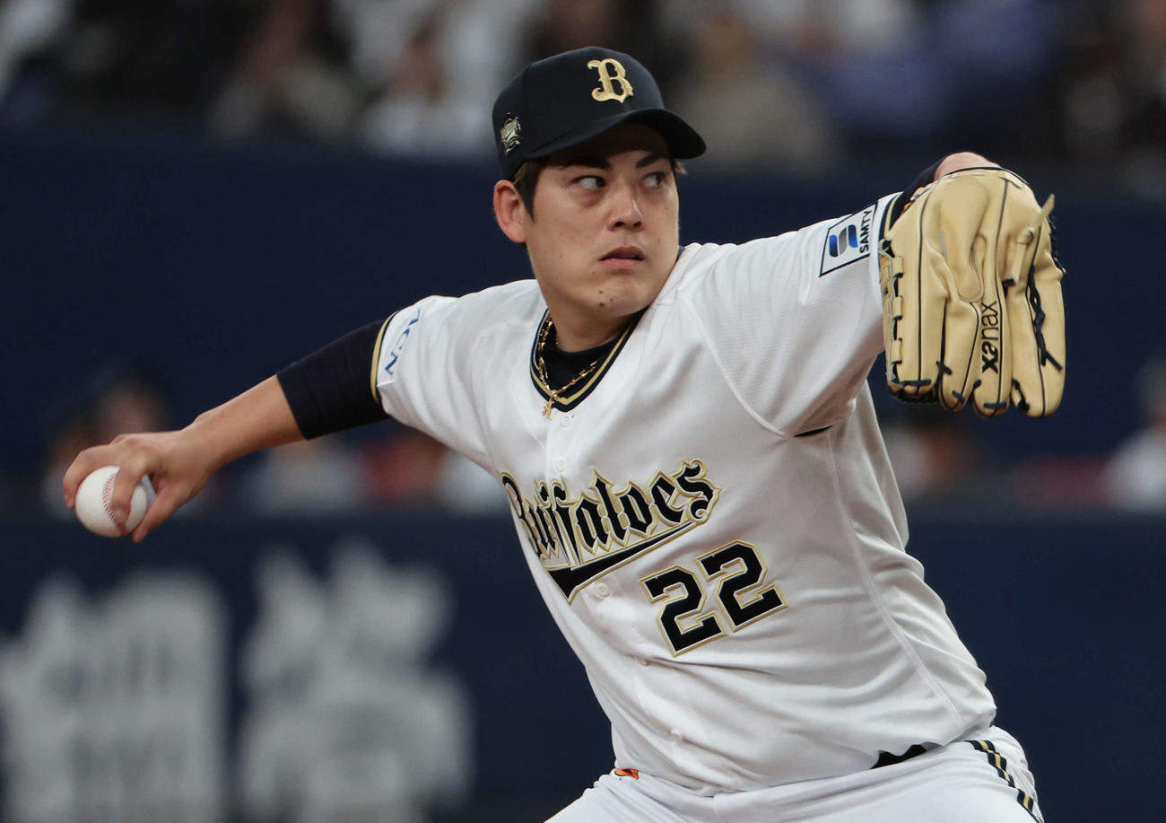 オリックス対楽天　オリックス先発の九里（撮影・西尾就之）