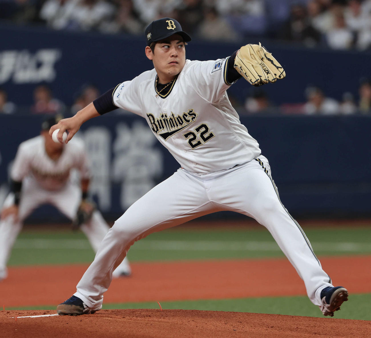 オリックス対楽天　オリックス先発の九里（撮影・西尾就之）