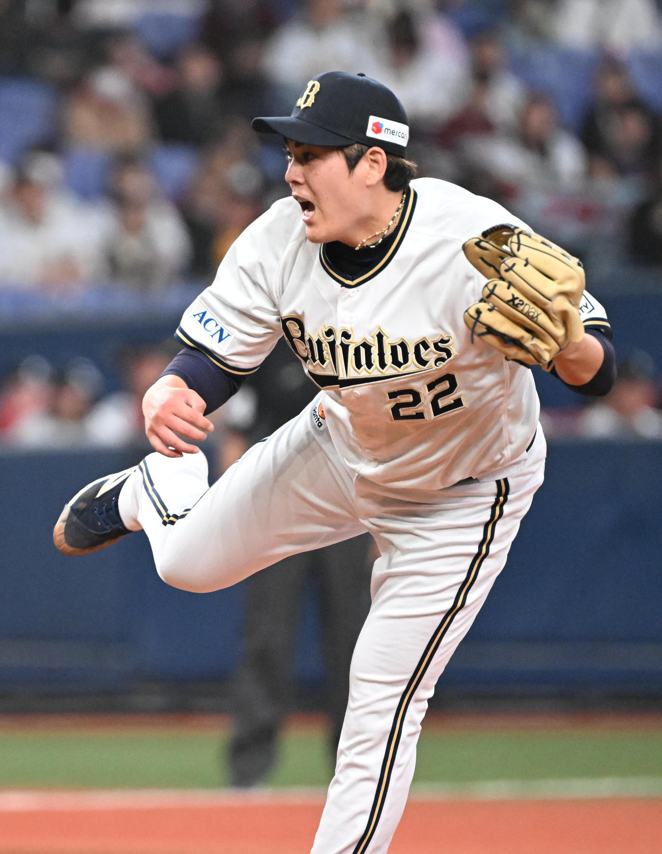 オリックス対楽天　先発するオリックス九里（撮影・和賀正仁）