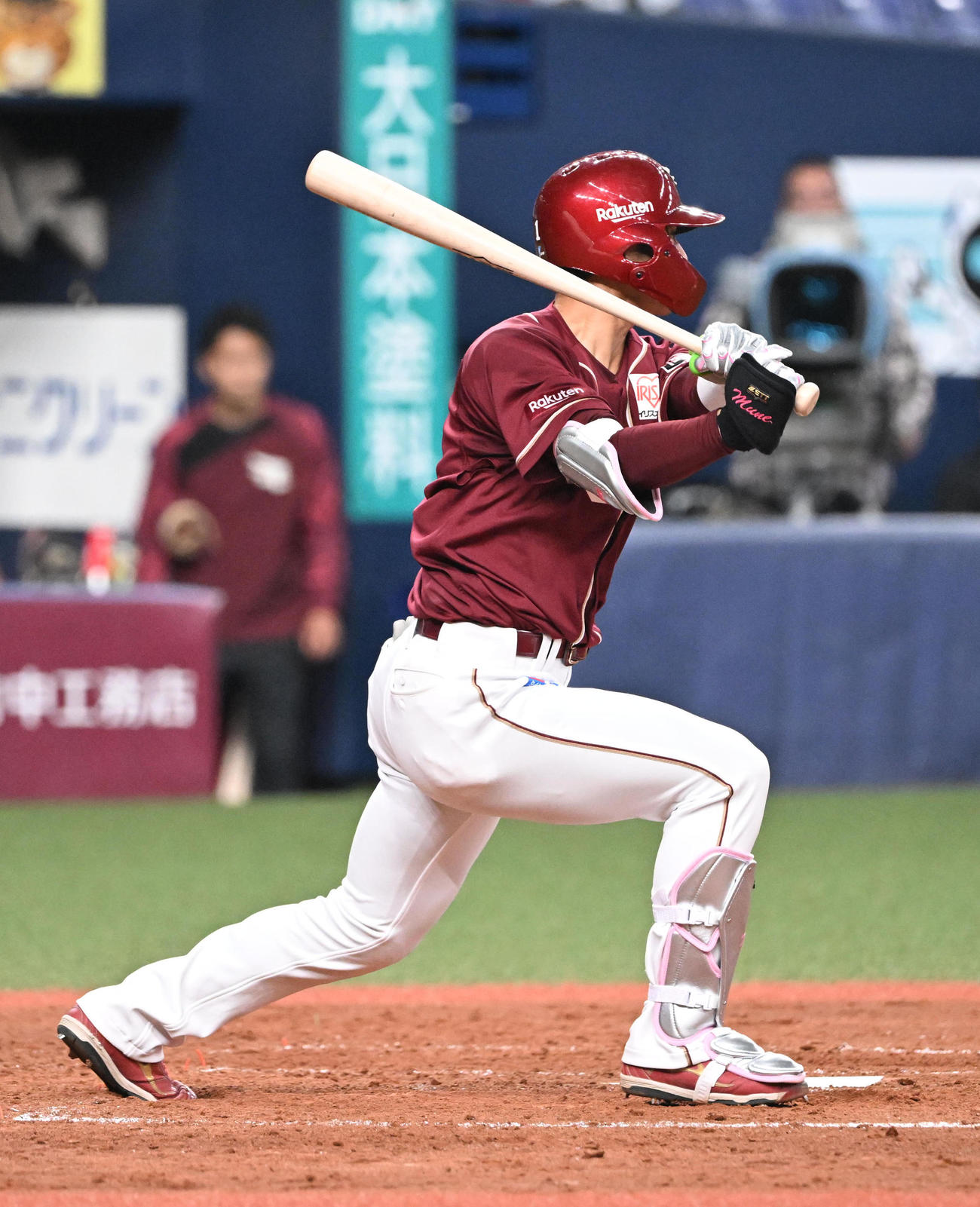 オリックス対楽天　5回表楽天2死、左前打を放つ宗山（撮影・和賀正仁）