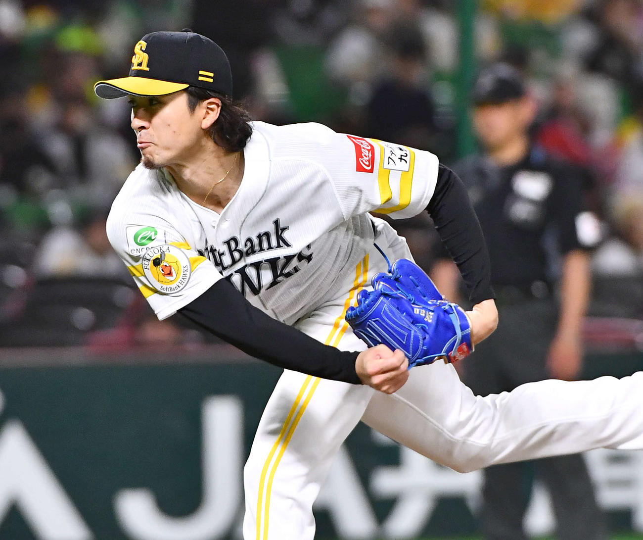 ソフトバンク対ロッテ　ソフトバンク先発の上沢（撮影・岩下翔太）