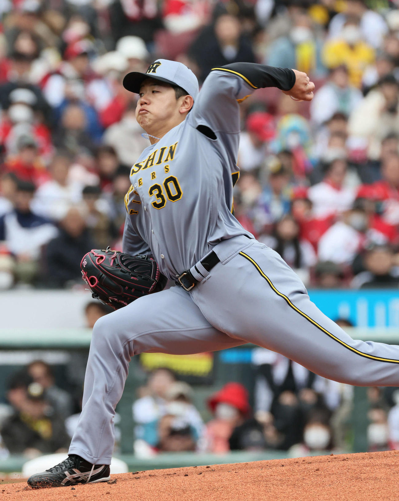 広島対阪神　阪神先発の門別（撮影・加藤孝規）