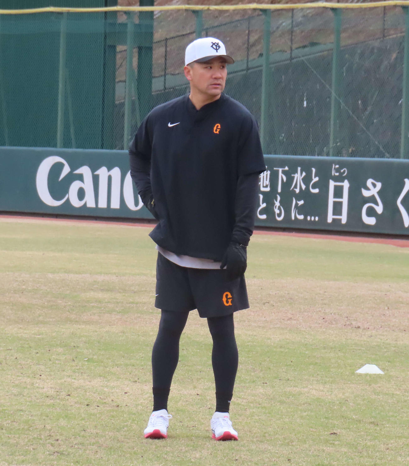 1軍投手練習に参加した巨人田中将（撮影・水谷京裕）