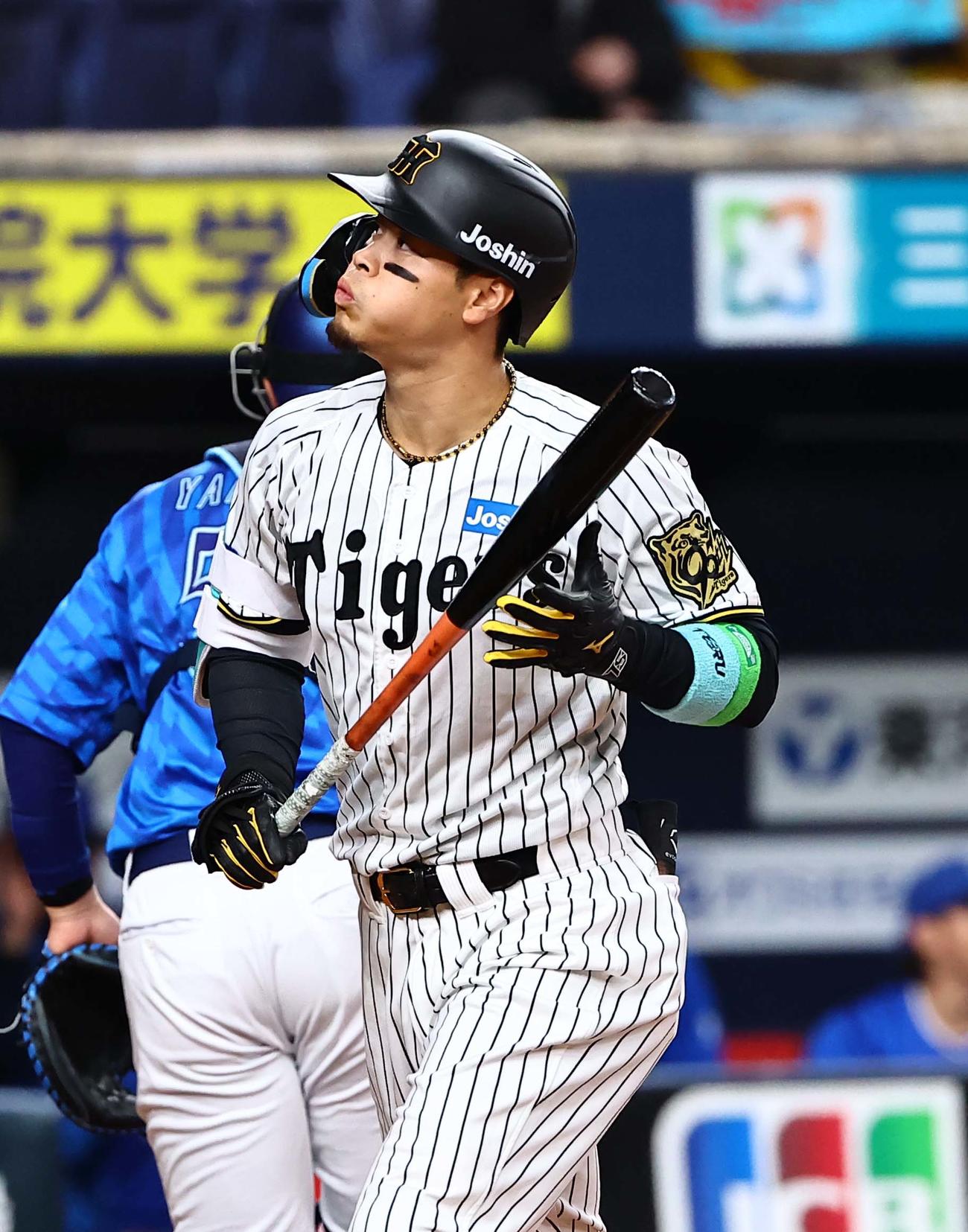 阪神対DeNA 1回裏阪神2死、佐藤輝は三振に倒れる（撮影・上田博志）