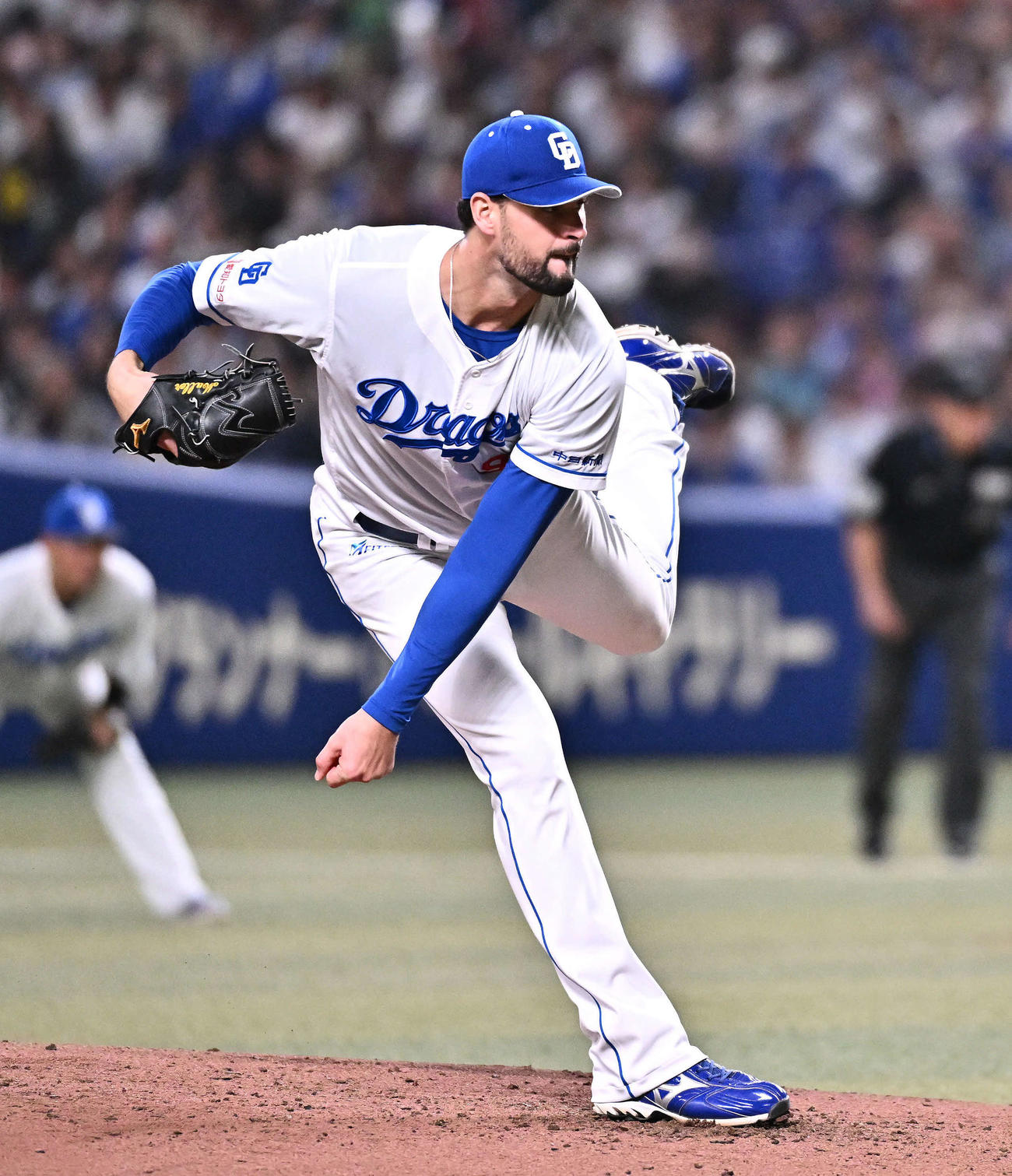 中日対巨人　中日先発のマラー（撮影・滝沢徹郎）