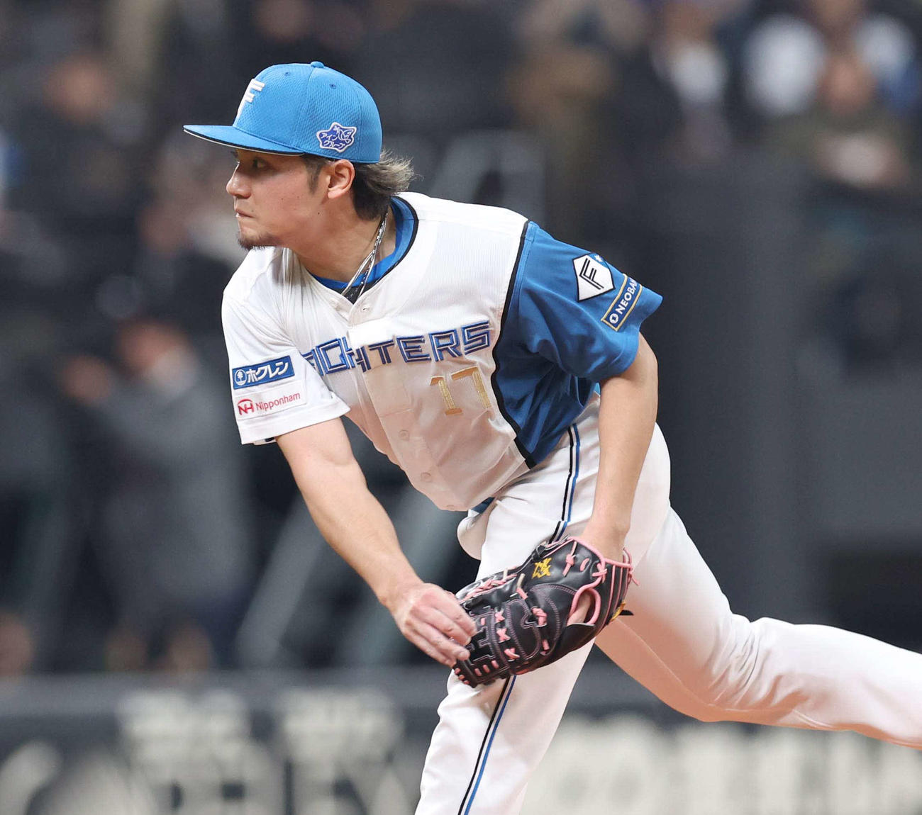 日本ハム対ソフトバンク　日本ハム先発の伊藤（撮影・黒川智章）