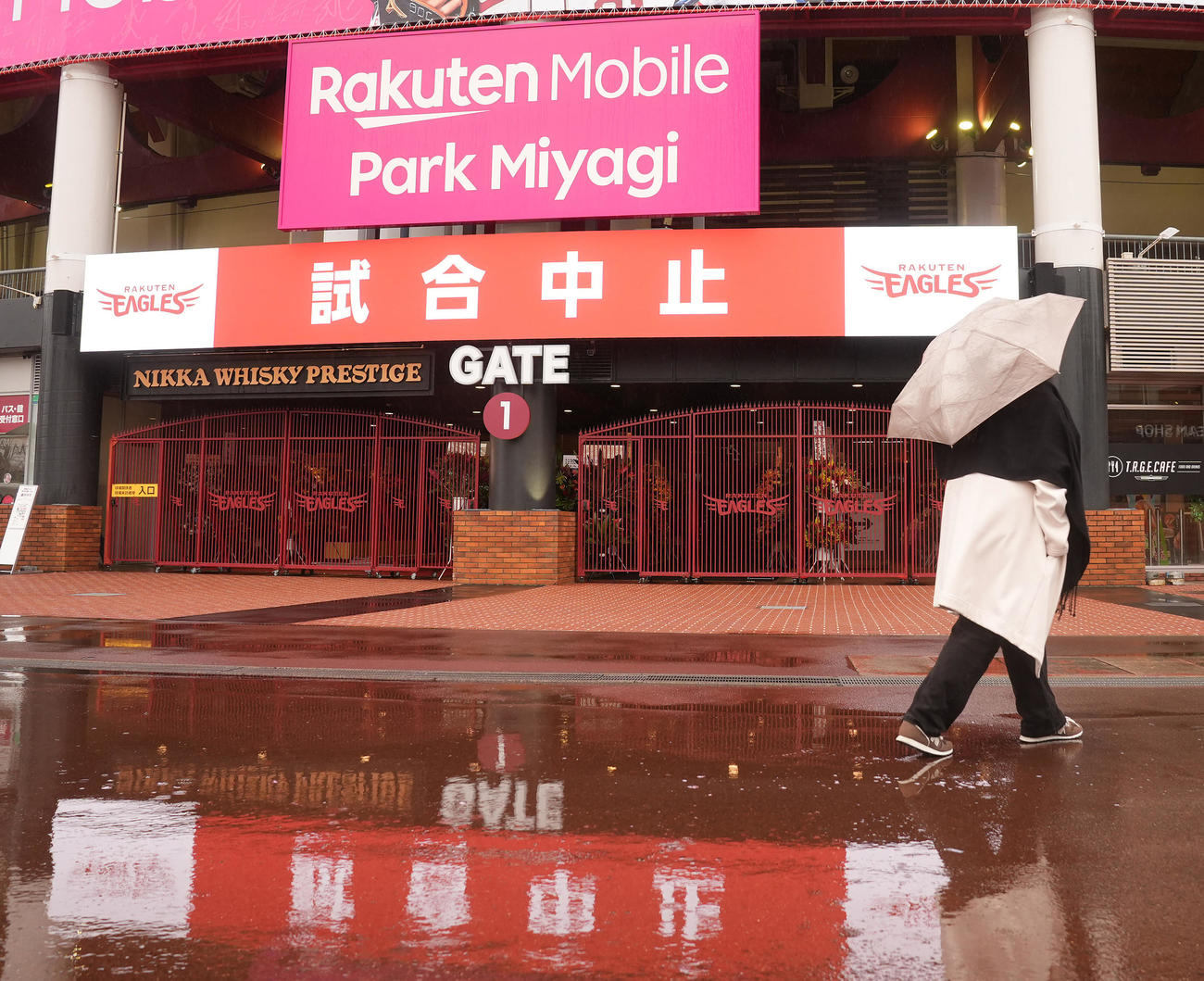楽天対西武　2試合連続で雨天中止となった楽天モバイルパーク宮城（撮影・垰建太）