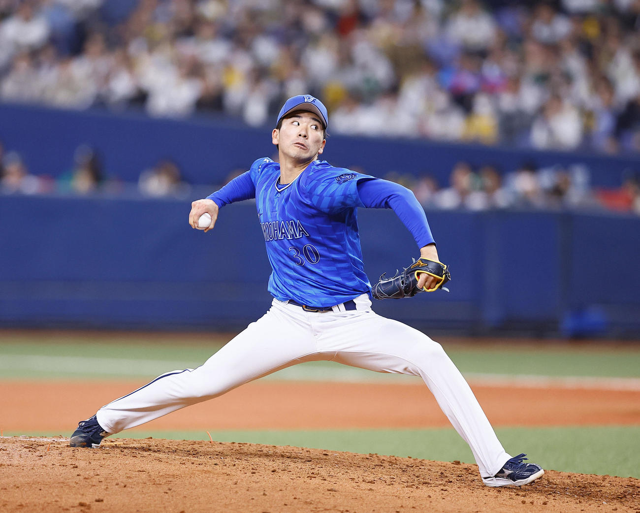 阪神対DeNA 8回、5番手で登板した篠木（撮影・藤尾明華）