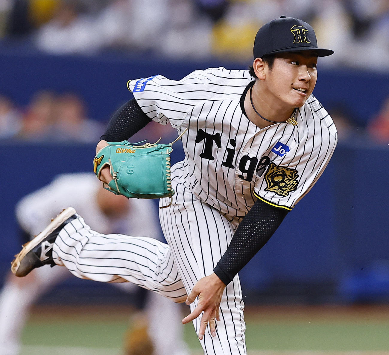 阪神対DeNA 11回、7番手で登板した阪神伊原（撮影・藤尾明華）