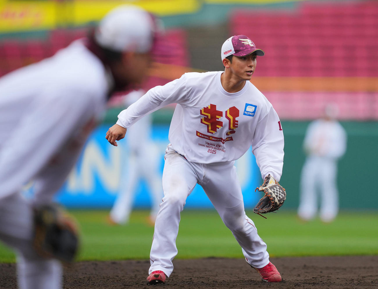 楽天対西武　試合前練習に臨む楽天宗山（撮影・垰建太）