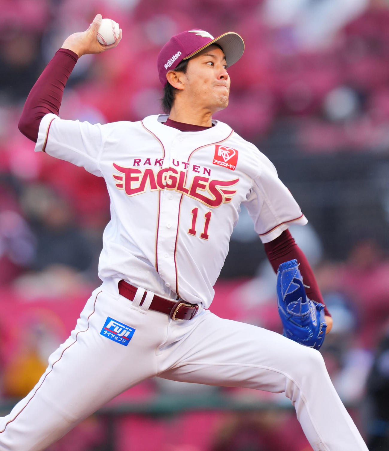 楽天対西武　力投する楽天先発の岸（撮影・垰建太）