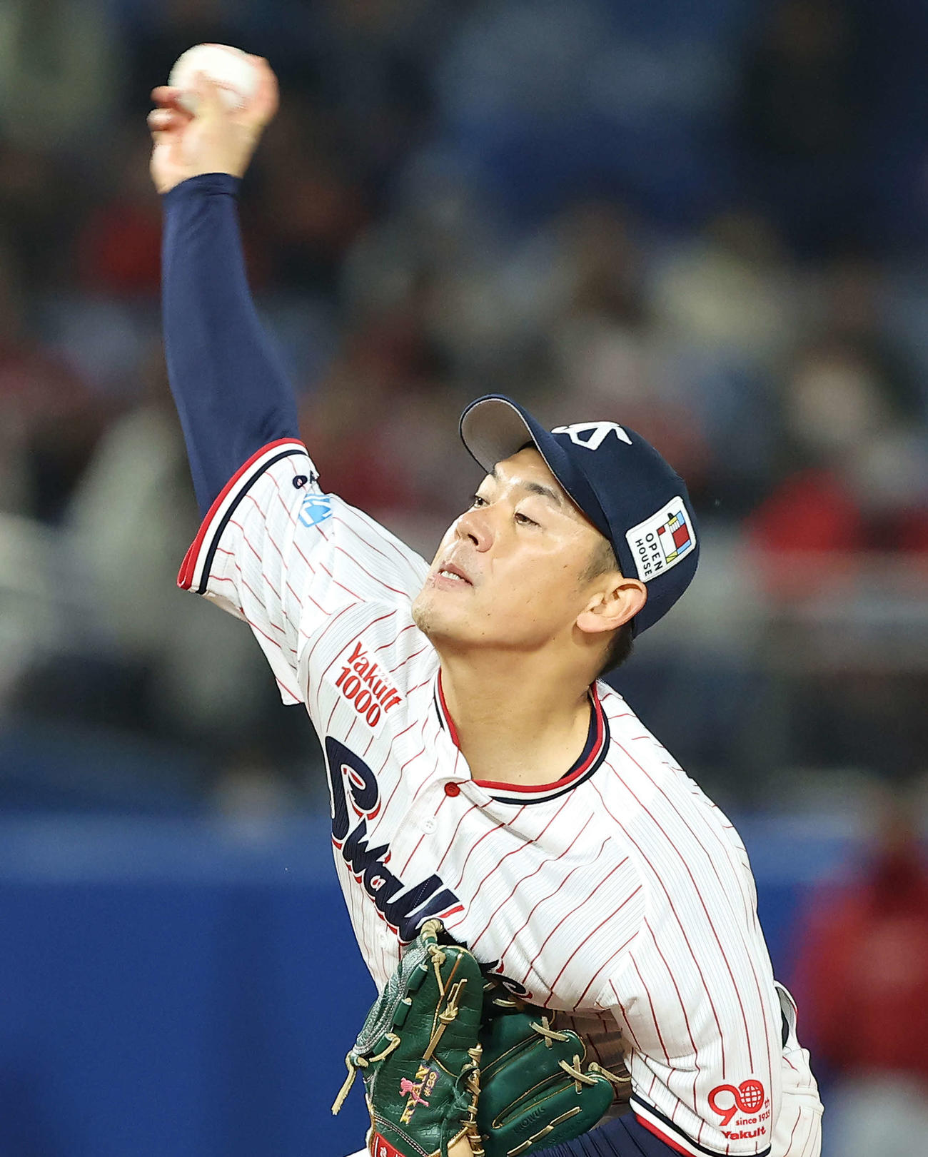 ヤクルト対広島　9回表力投する小川（撮影・河田真司）