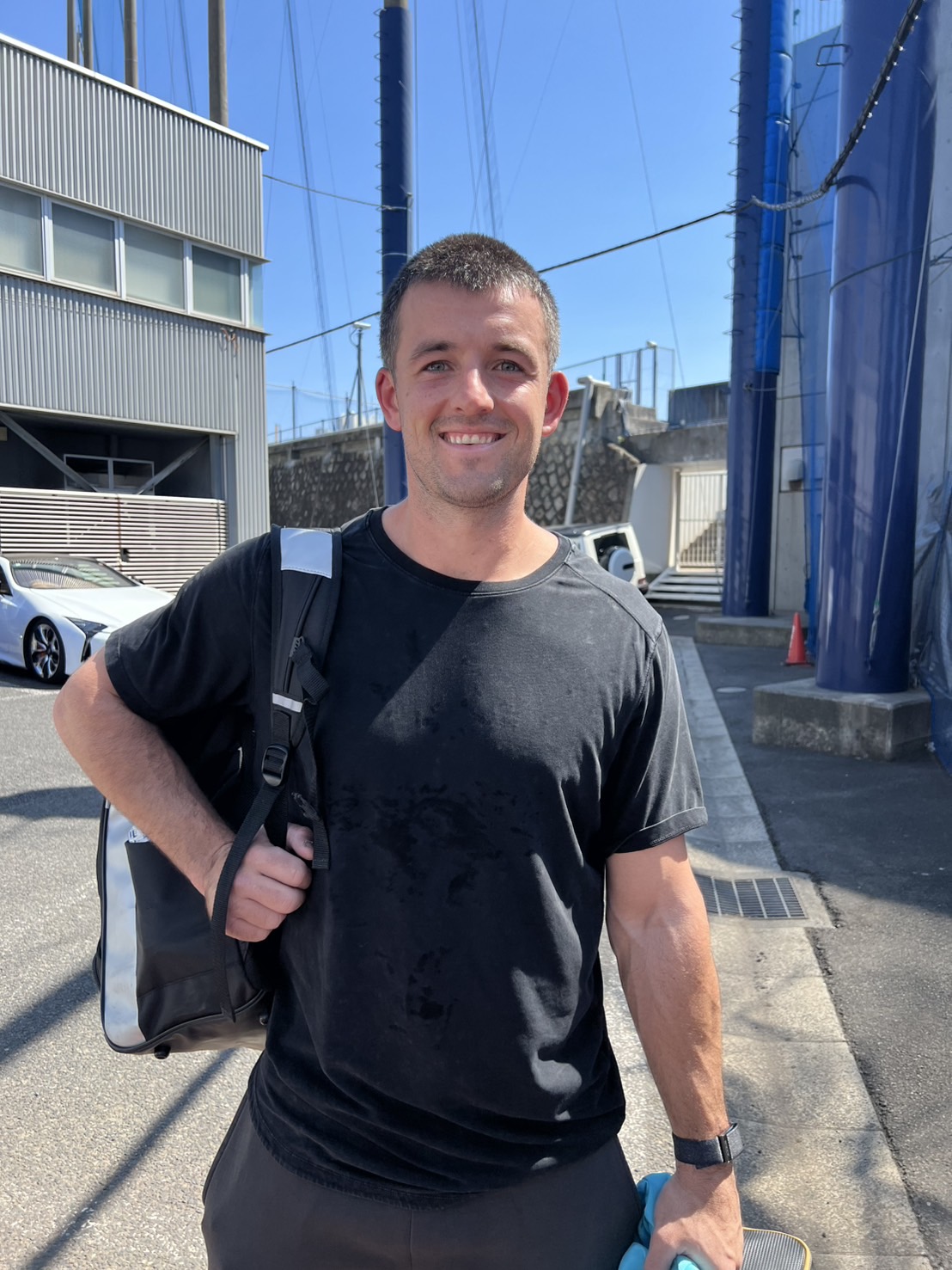 ボスラーはナゴヤ球場での練習を終え明日の2軍阪神戦出場のため大阪へ向かった（2025年4月4日、ナゴヤ球場）