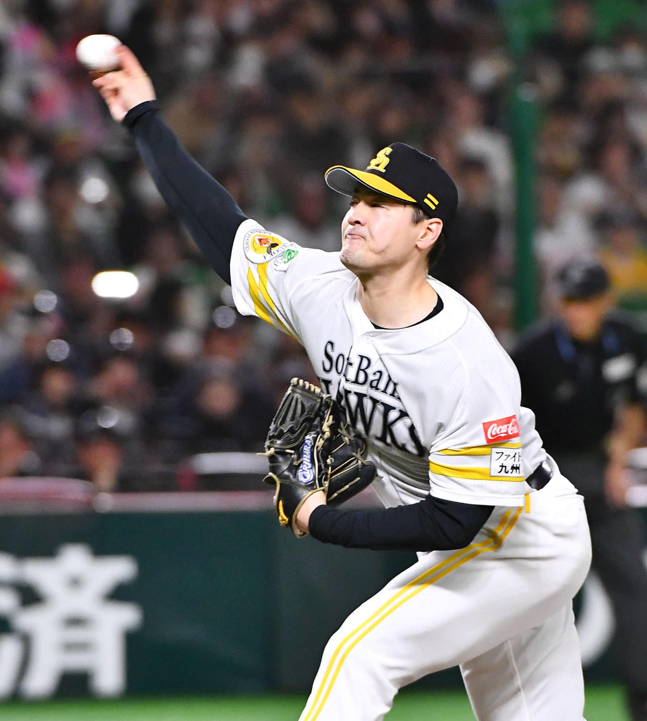 ソフトバンク対西武　ソフトバンク先発の有原（撮影・岩下翔太）