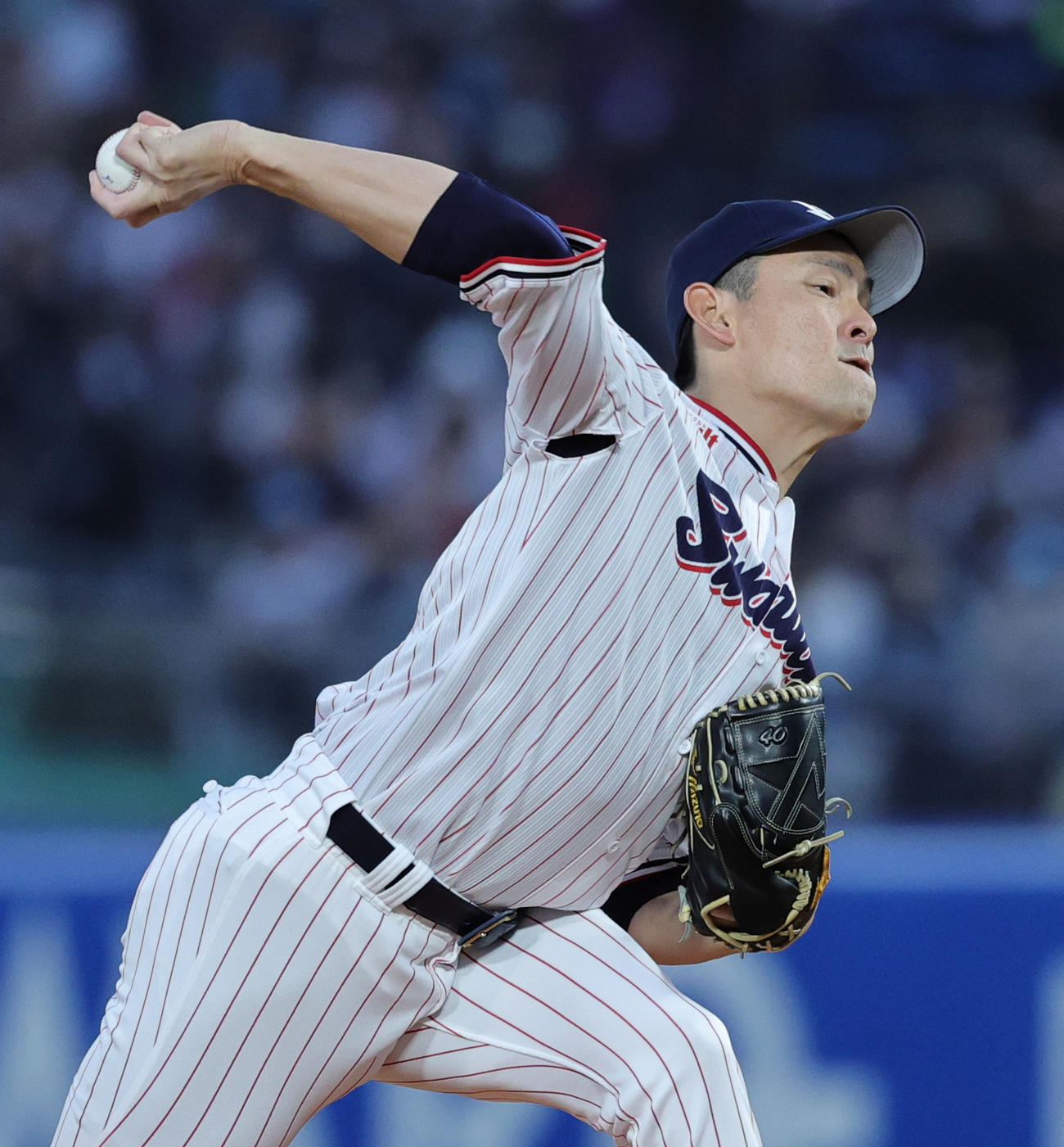 ヤクルト対中日　ヤクルト先発の高梨（撮影・野上伸悟）