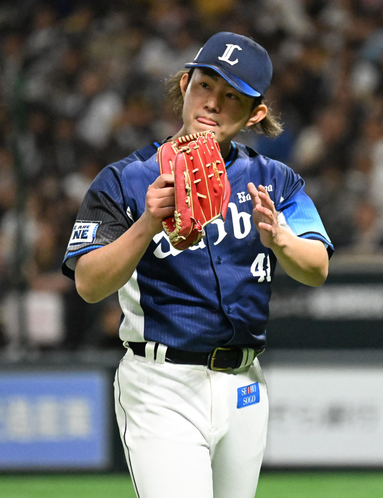 ソフトバンク対西武　7回までを無失点で抑えた今井（撮影・林敢治）