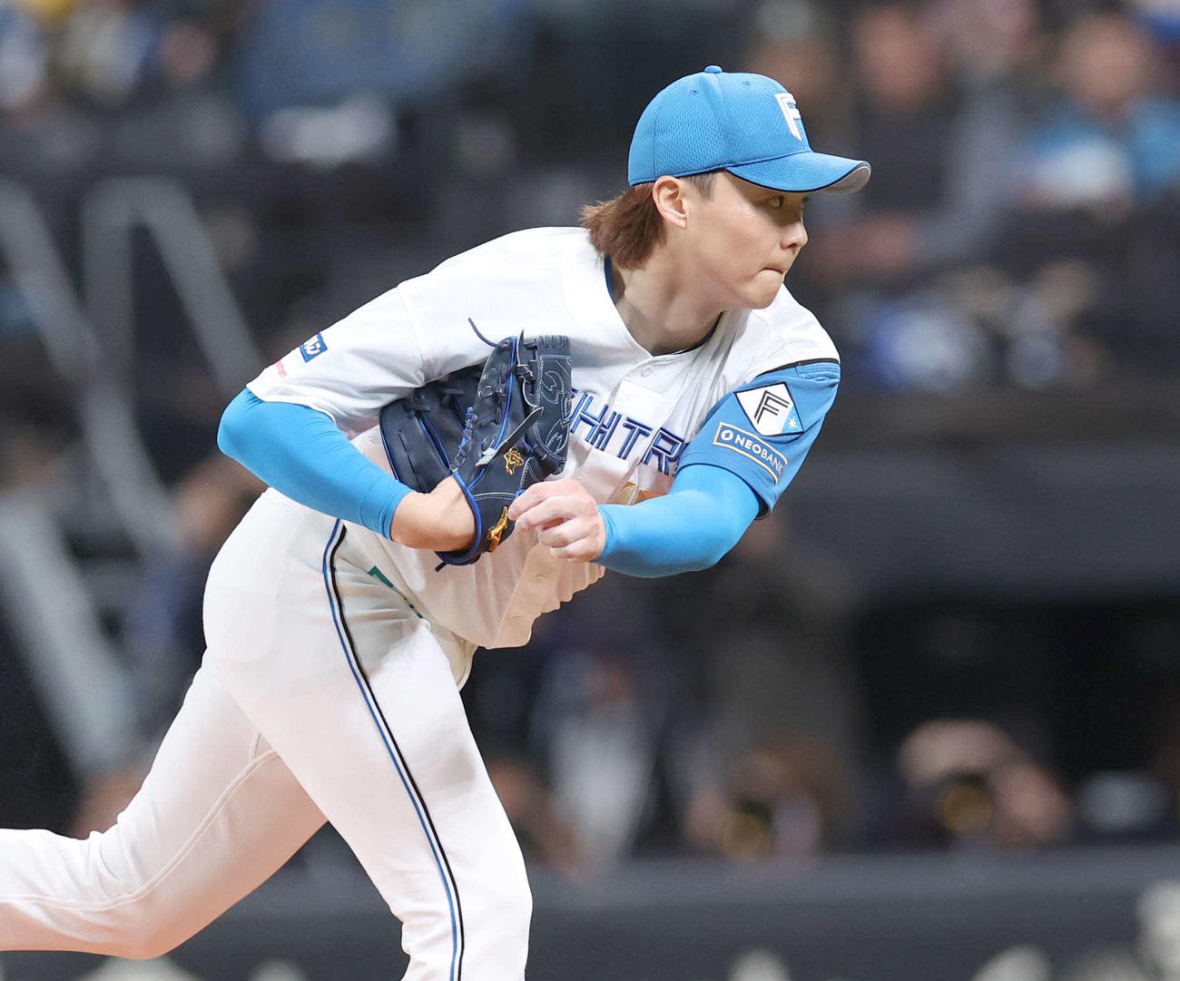 日本ハム対オリックス　日本ハム先発の山崎（撮影・黒川智章）
