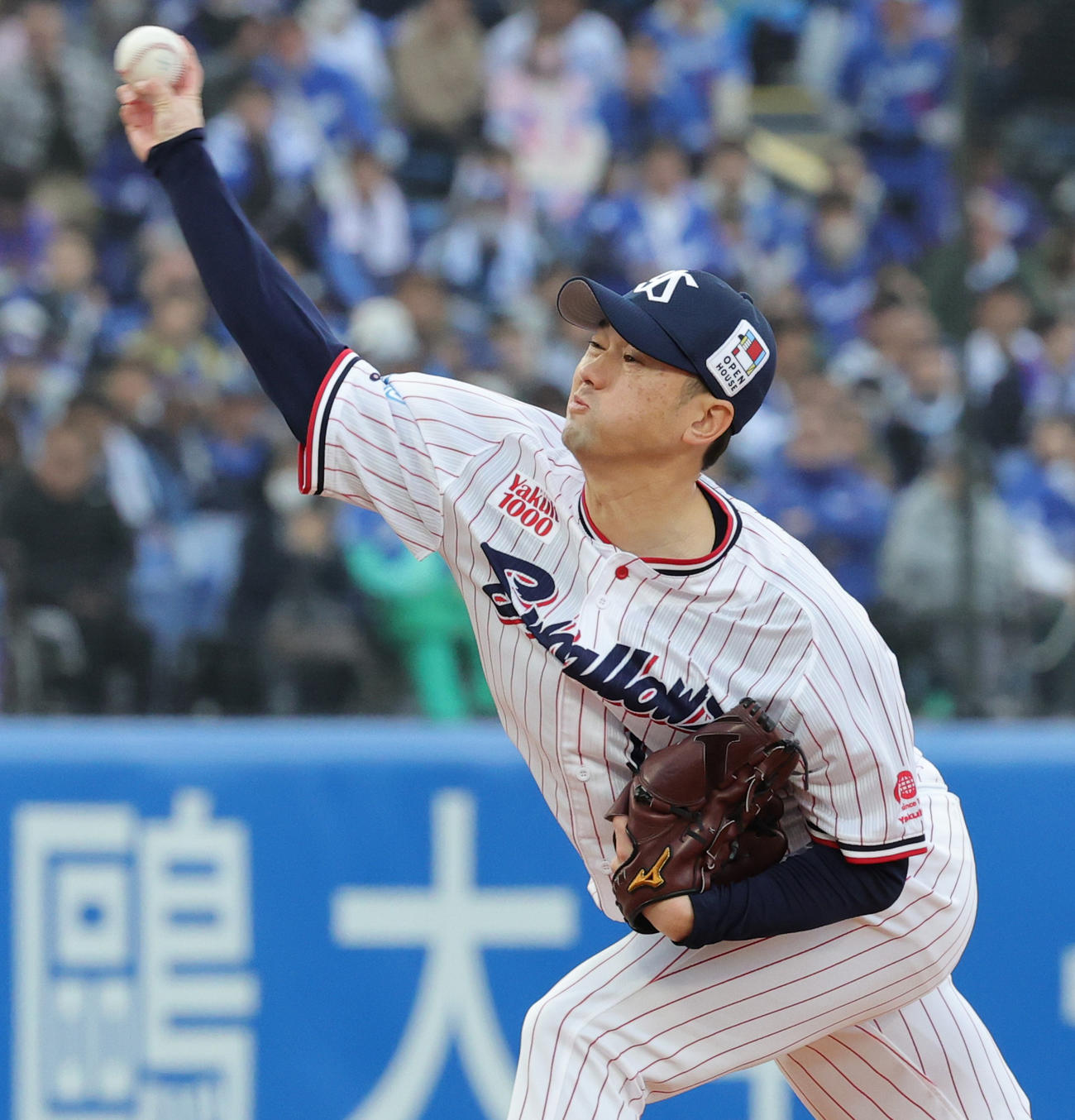 ヤクルト対中日　力投するヤクルト石山（撮影・野上伸悟）