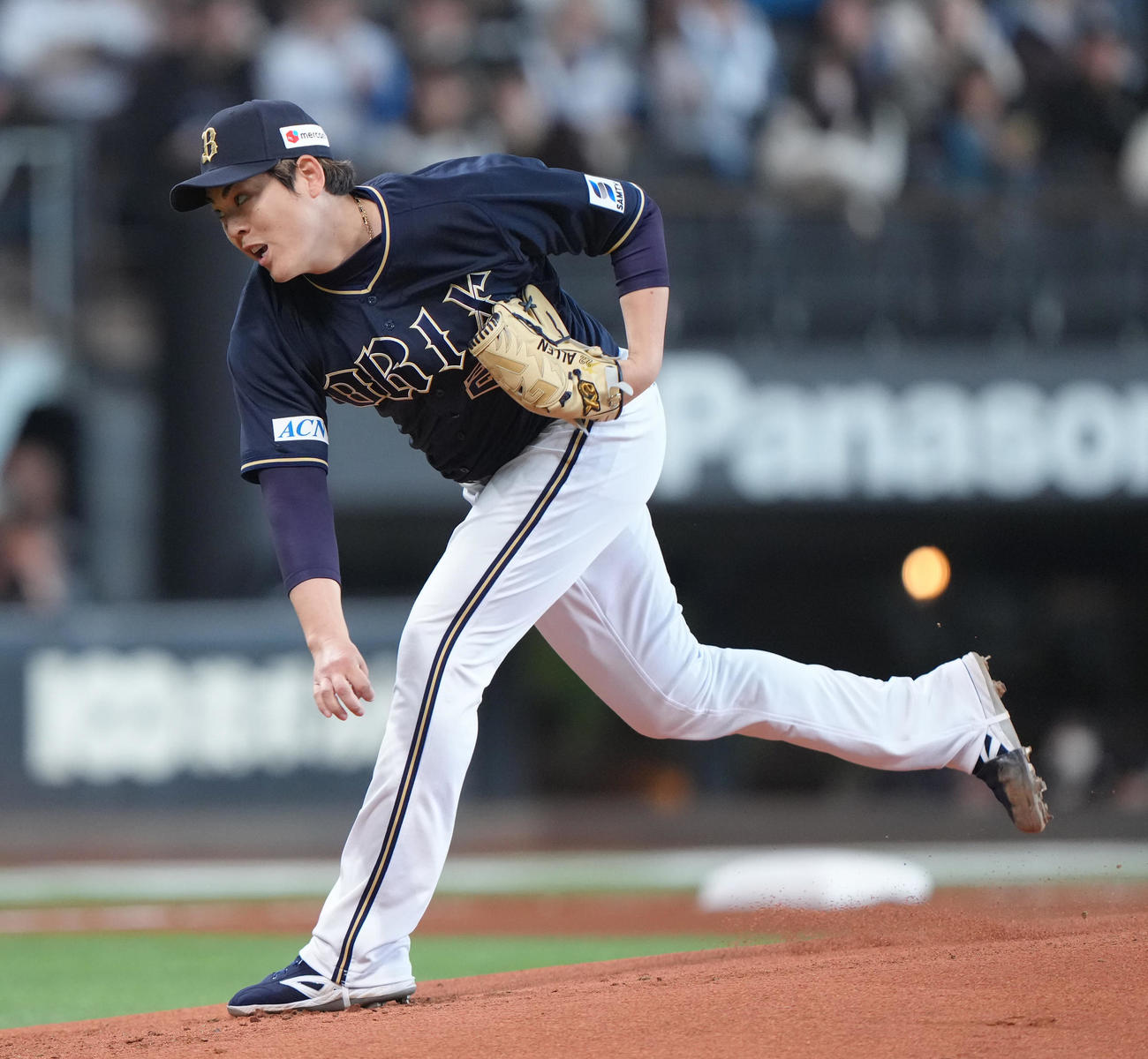 日本ハム対オリックス　オリックス先発の九里（撮影・足立雅史）