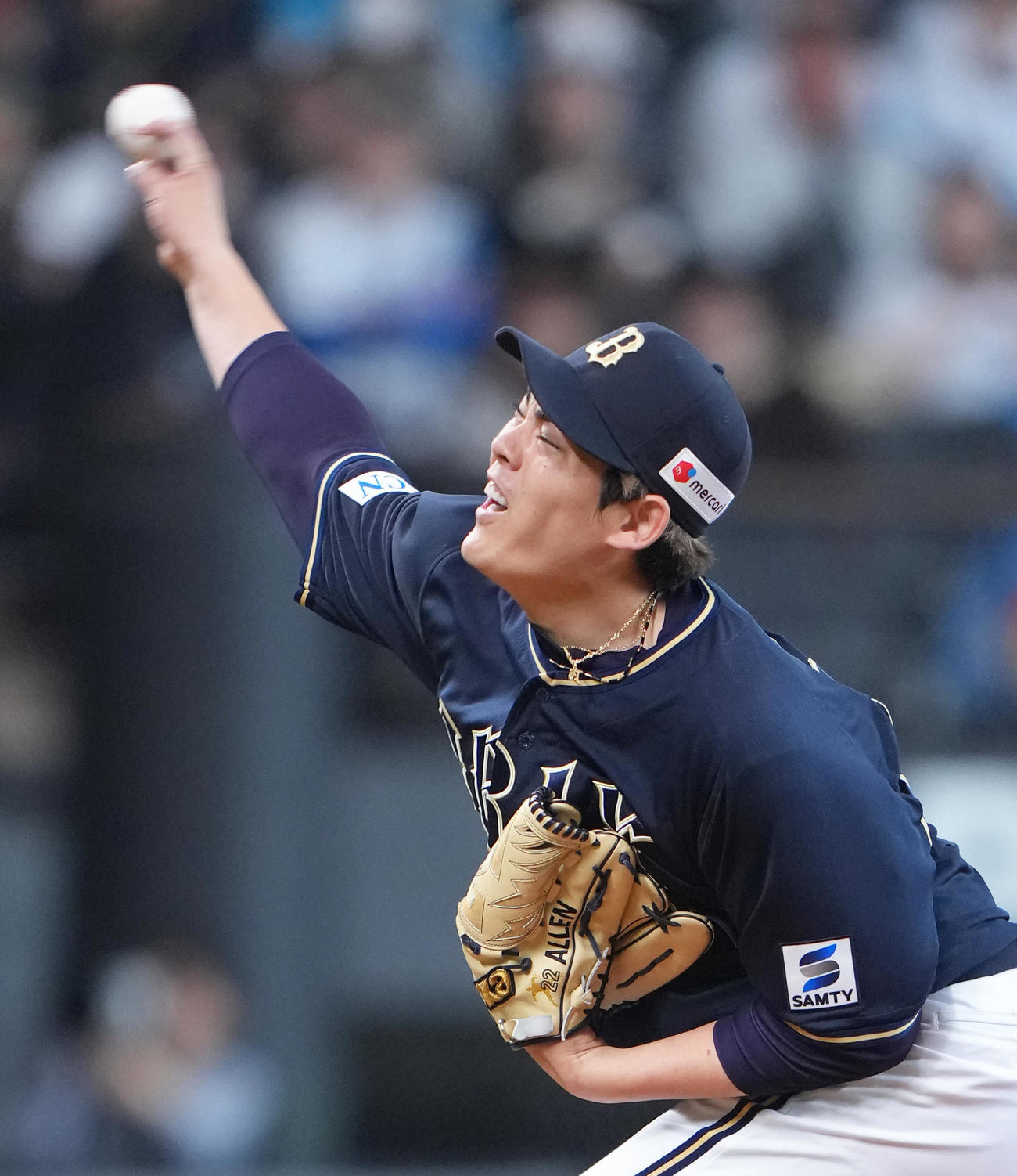 日本ハム対オリックス　オリックス先発の九里（撮影・足立雅史）