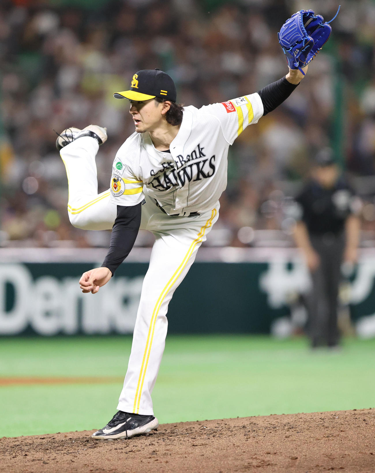 ソフトバンク対西武　先発・上沢（撮影・梅根麻紀）