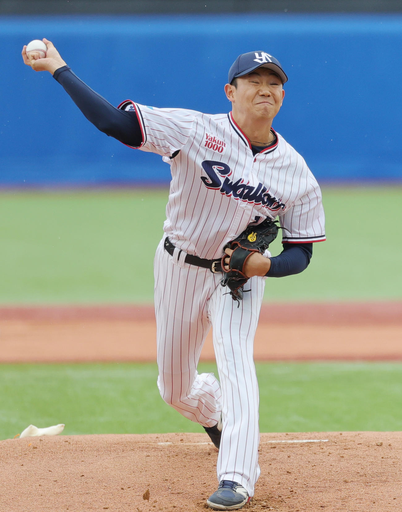 ヤクルト対中日　ヤクルト先発の奥川（撮影・野上伸悟）