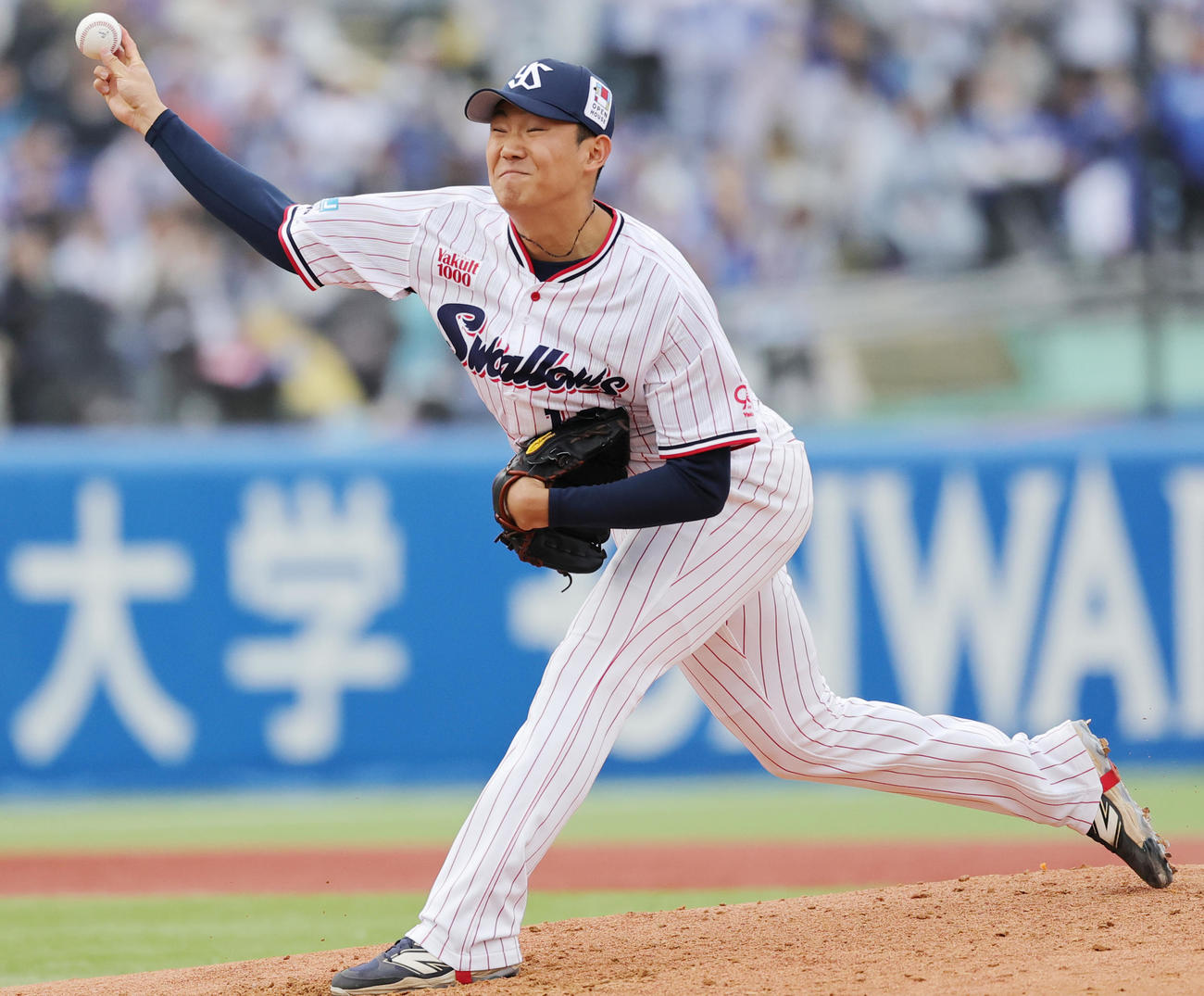 ヤクルト対中日　ヤクルト先発の奥川（撮影・野上伸悟）