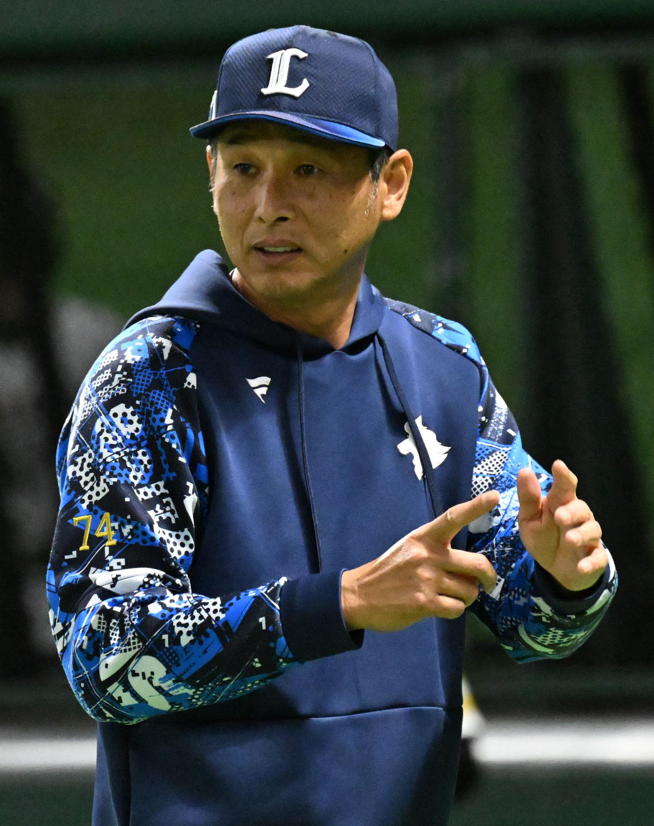 西武西口文也監督（2025年4月4日撮影）