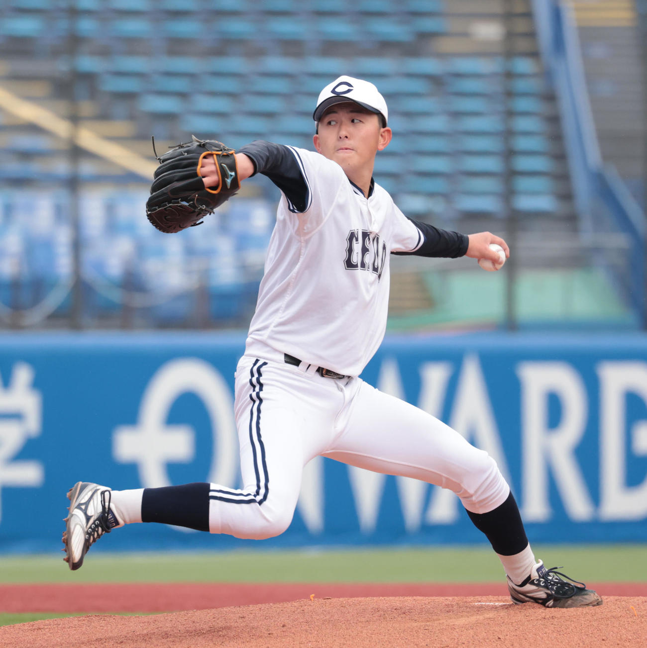 青学大対中大　先発した中大・山口（撮影・柴田隆二）