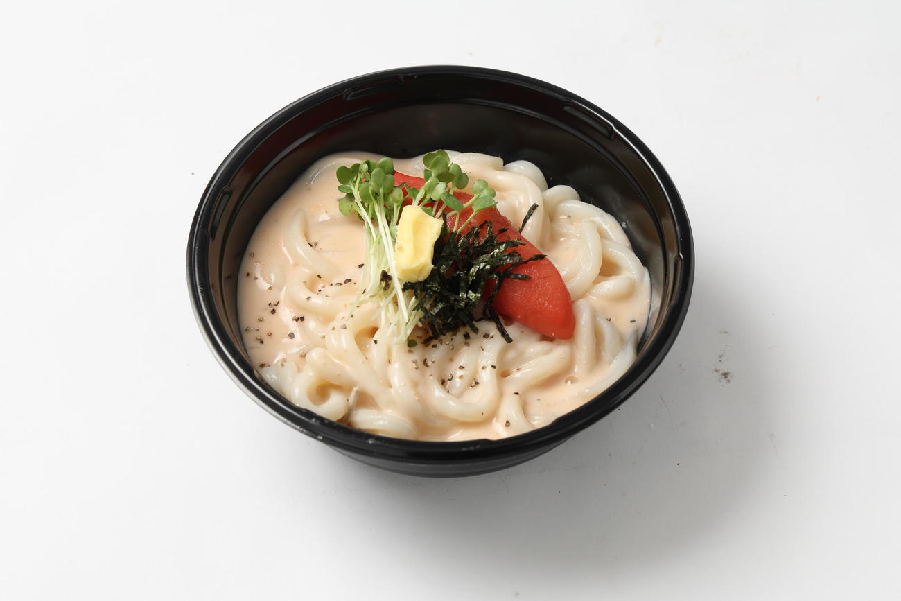 福岡育ち！真弓明信の博多明太クリームうどん（阪神電鉄提供）