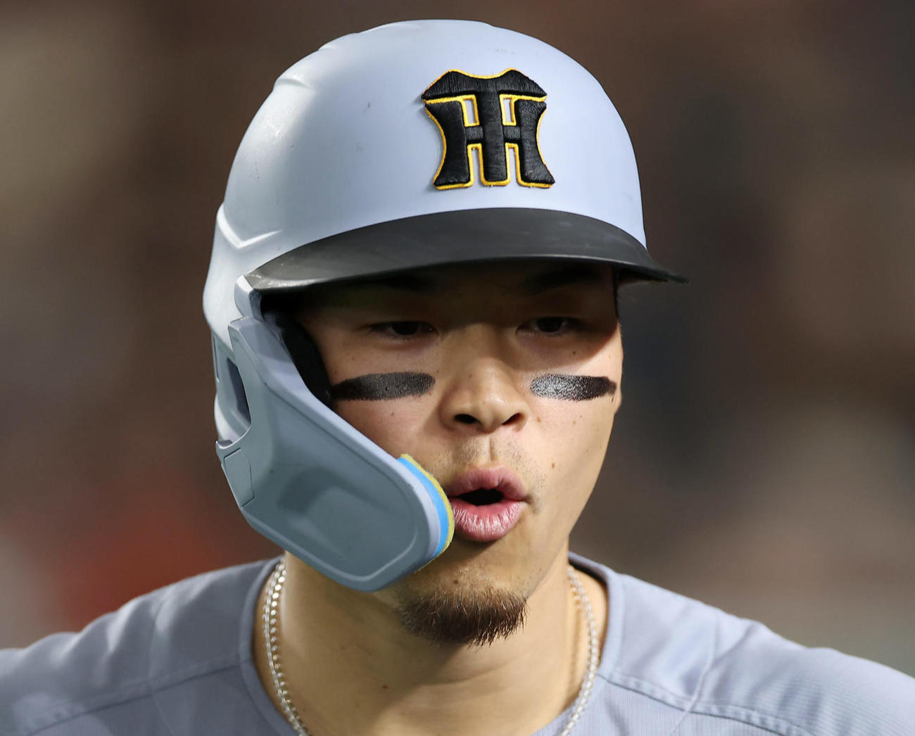 阪神佐藤輝明（2025年4月5日撮影）
