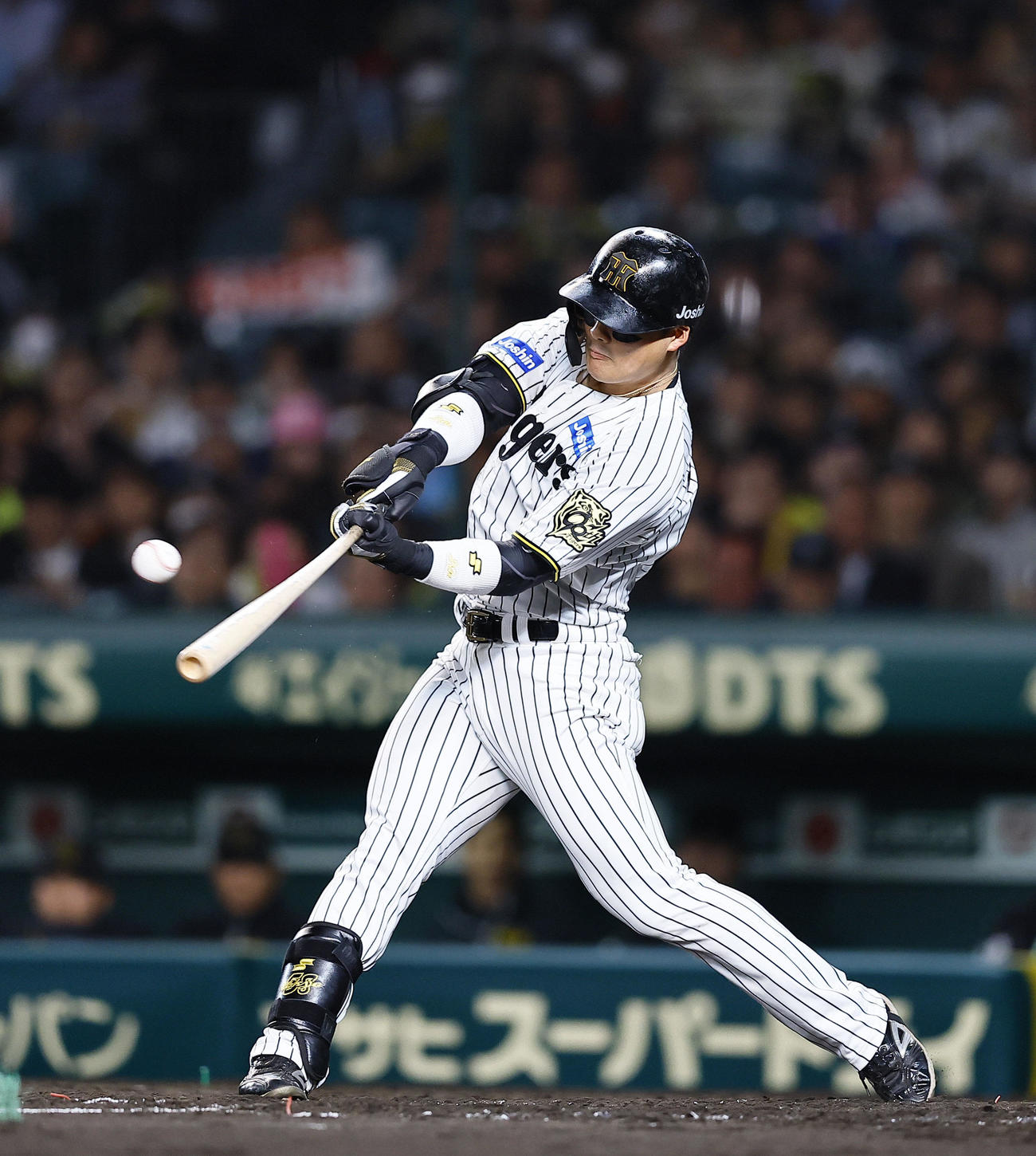 阪神対ヤクルト　5回裏阪神無死、前川は右前打を放つ（撮影・藤尾明華）