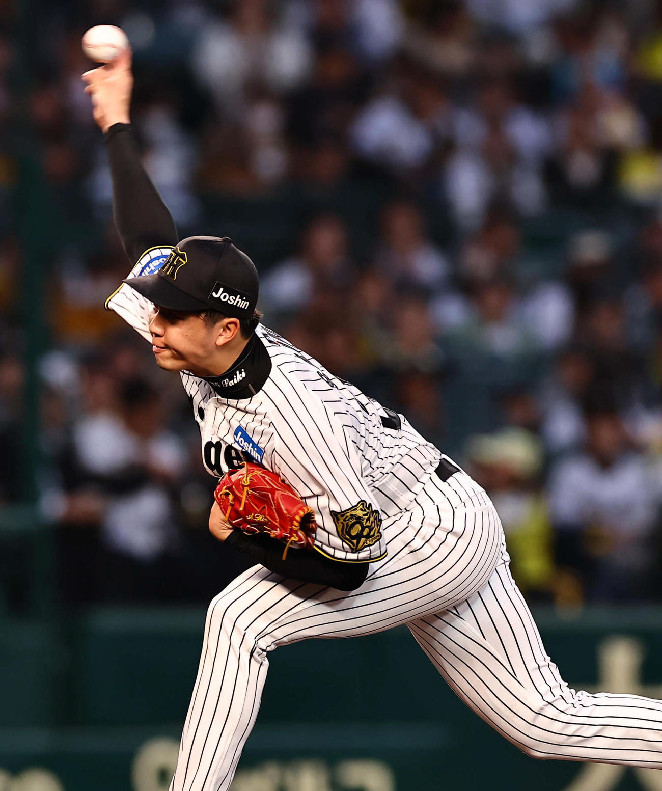 阪神対ヤクルト　阪神先発の才木（撮影・上田博志）