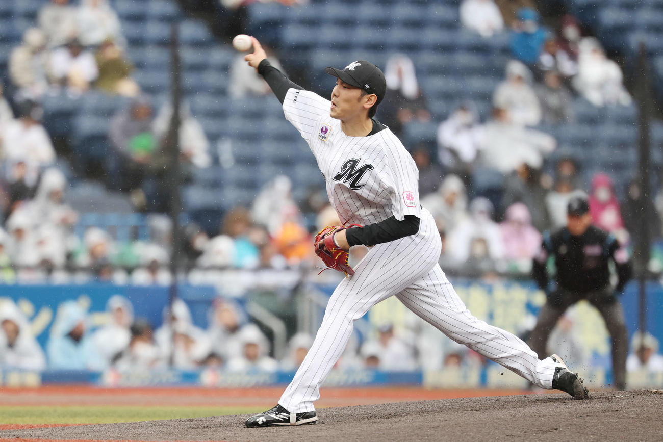 ロッテ石川柊太（2025年4月3日撮影）