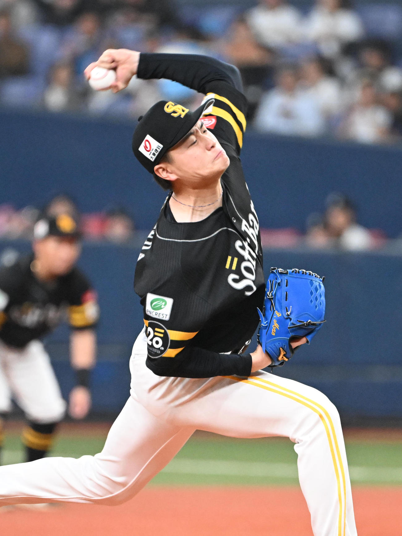 オリックス対ソフトバンク　先発するソフトバンク前田純（撮影・和賀正仁）
