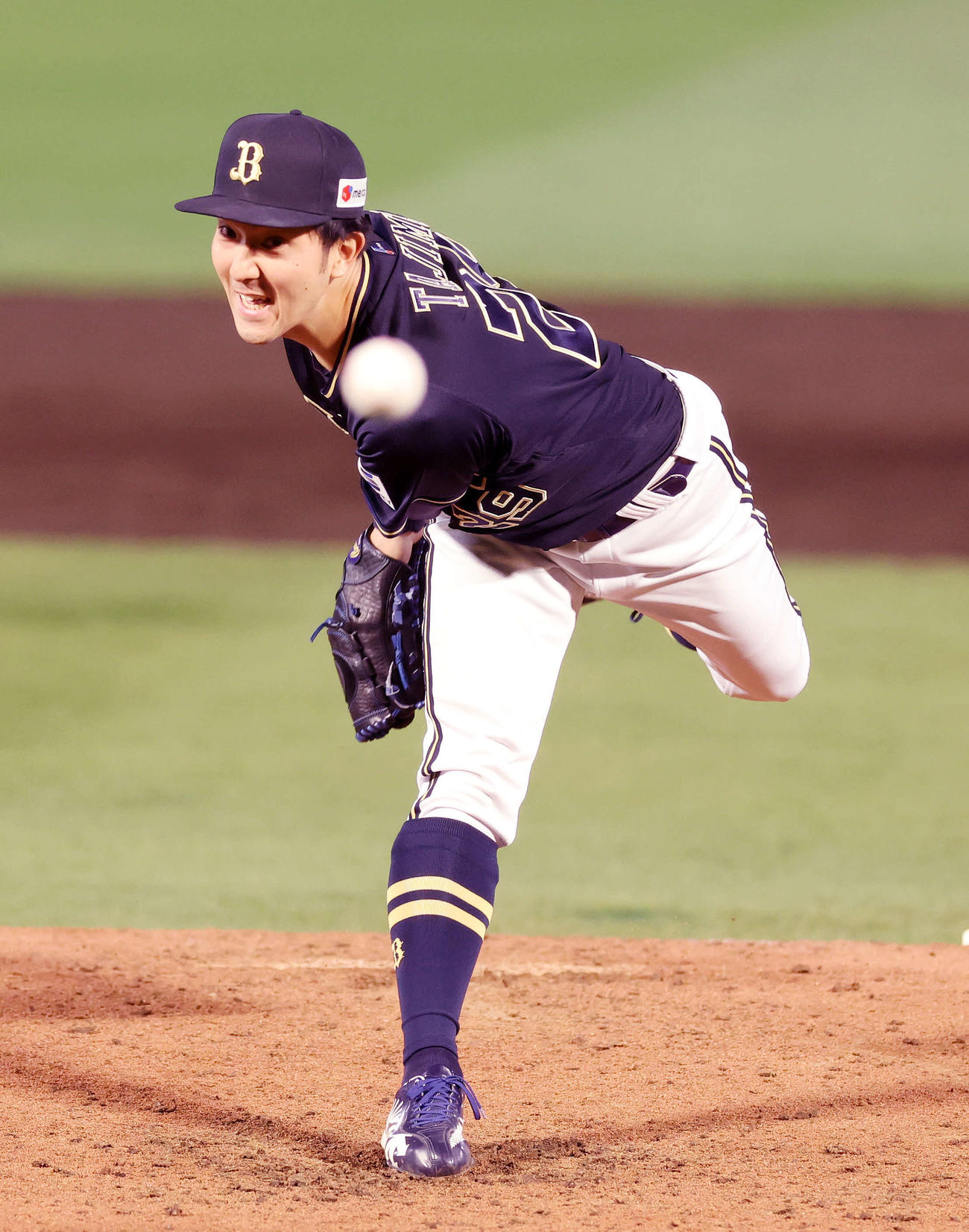 楽天対オリックス　力投するオリックス先発の田嶋（撮影・鈴木正人）　