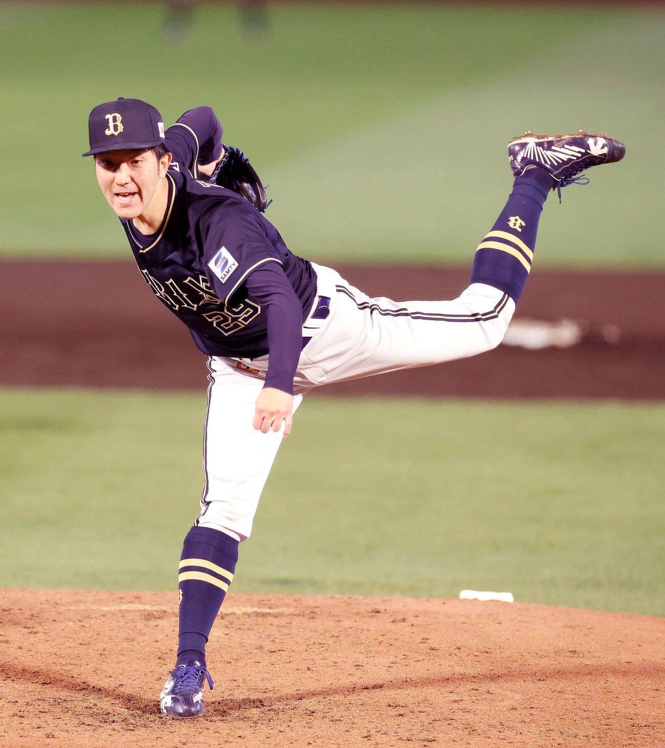 楽天対オリックス　力投するオリックス先発の田嶋（撮影・鈴木正人）　