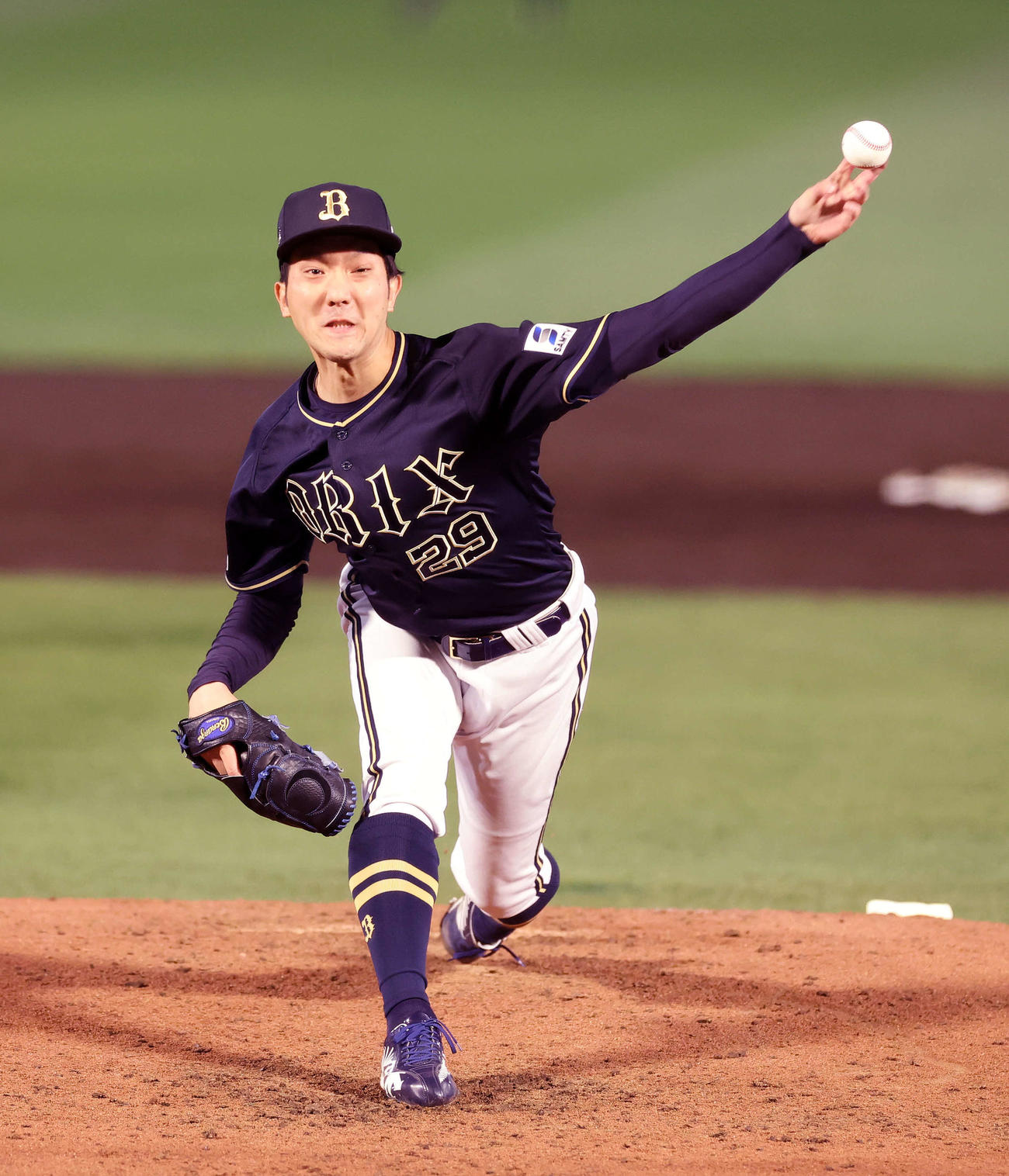 楽天対オリックス　力投するオリックス先発の田嶋（撮影・鈴木正人）　