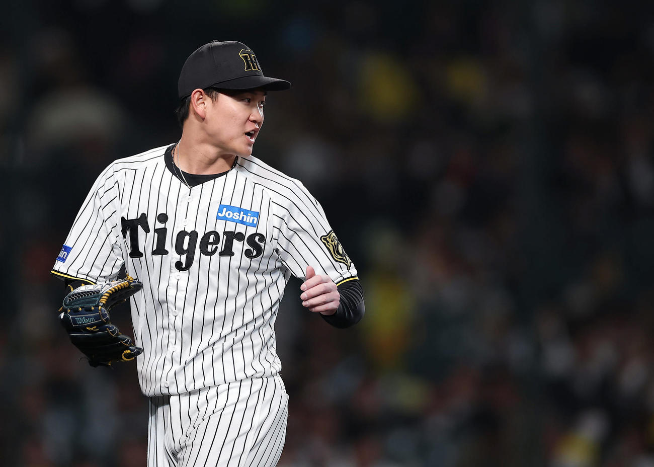 阪神対中日　6回表の中日打線を3者連続三振に仕留めた阪神及川（撮影・前田充）