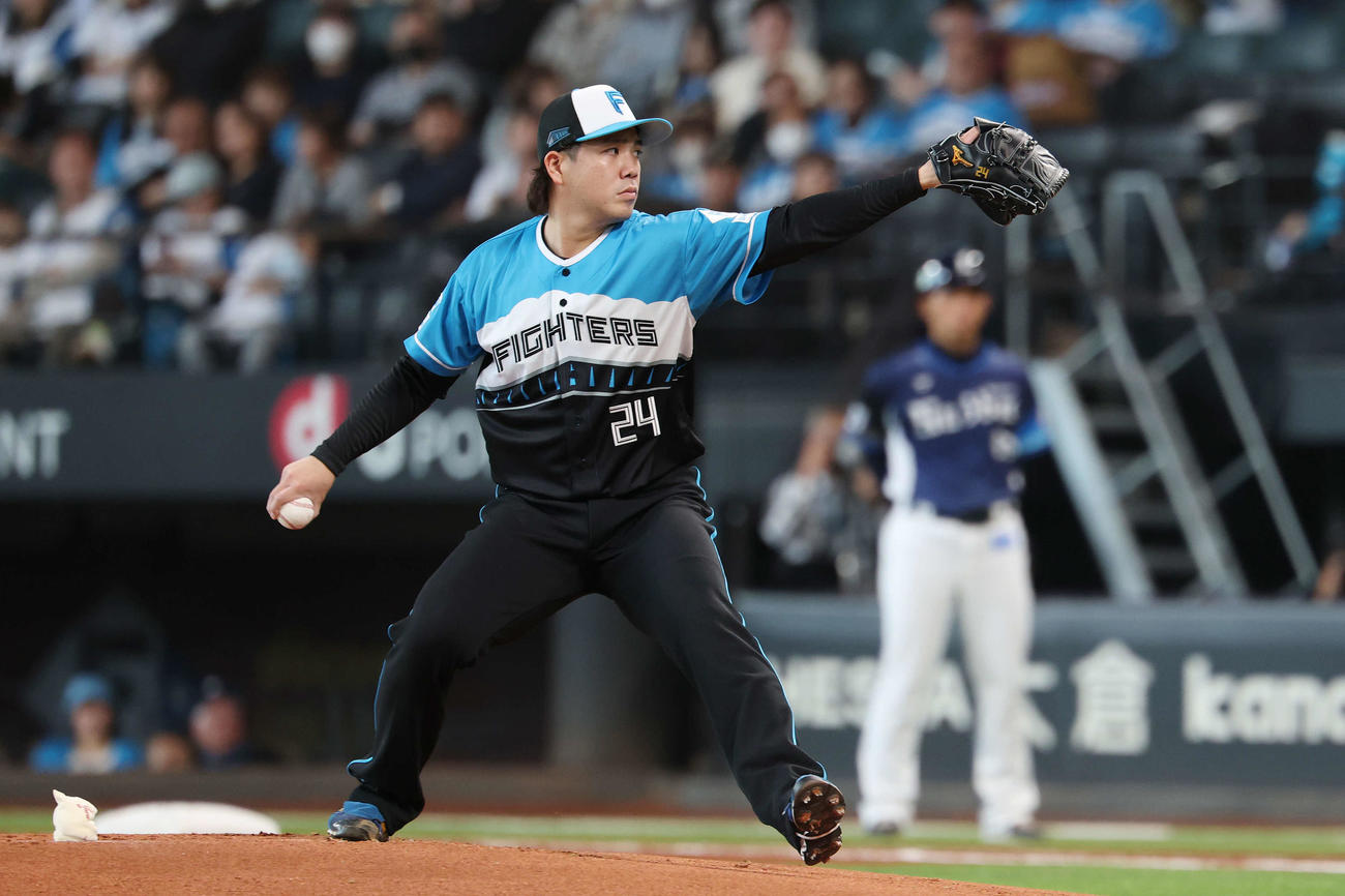 日本ハム対西武　日本ハム先発の金村（撮影・宮地輝）