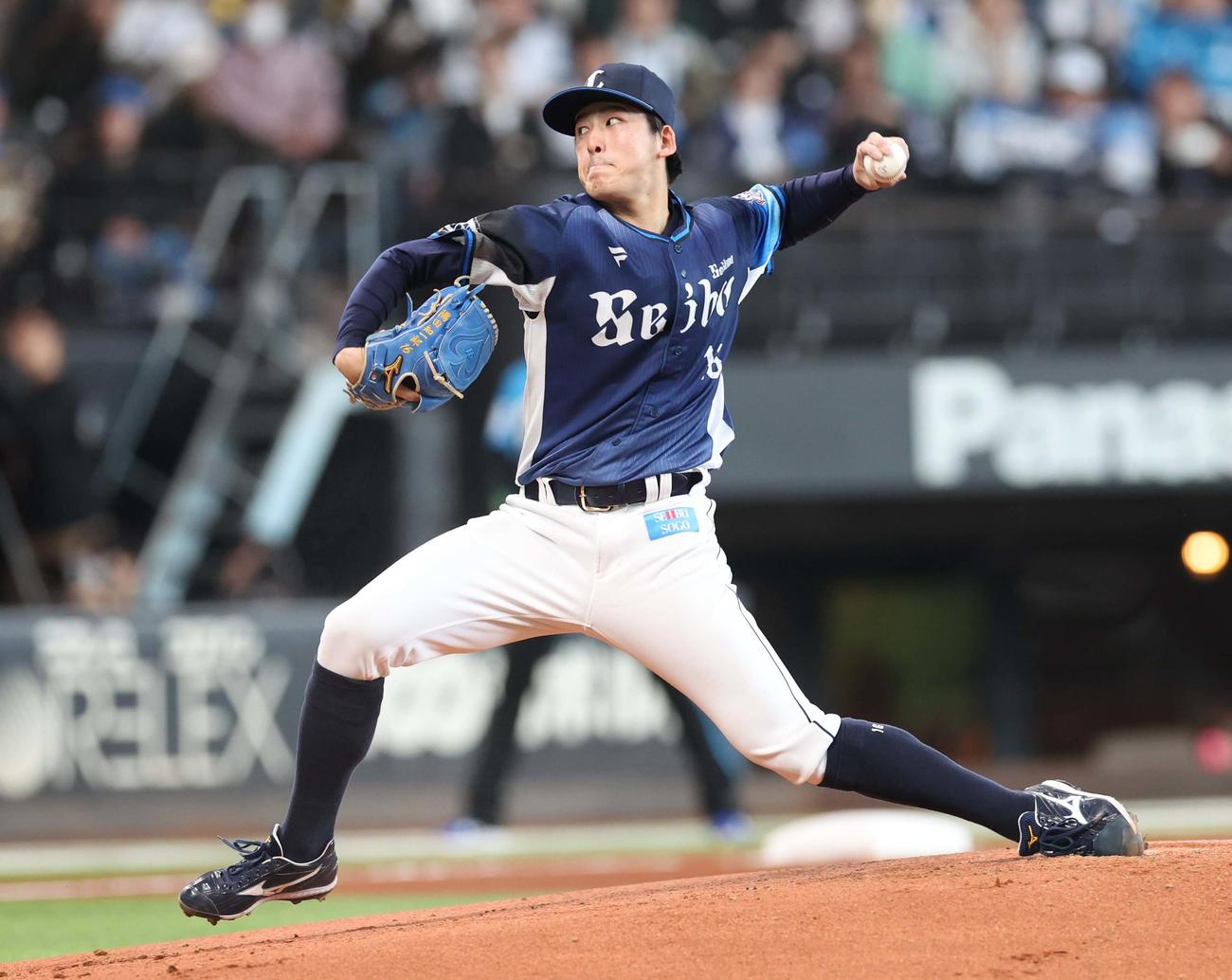 日本ハム対西武　西武先発の隅田（撮影・黒川智章）