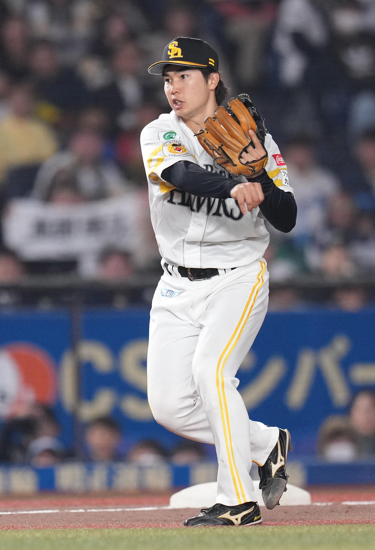 ソフトバンク広瀬隆太（2025年4月11日撮影）