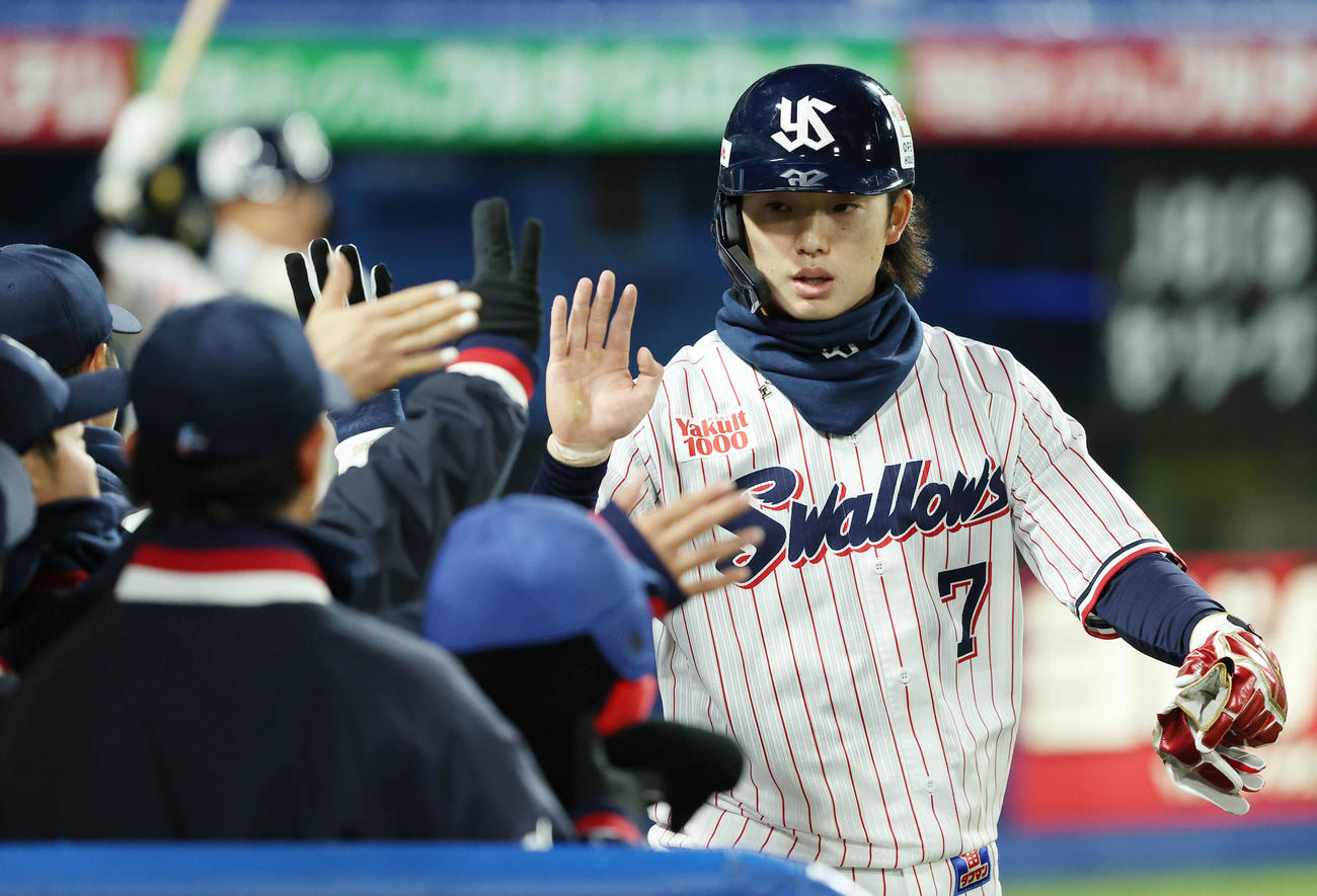 ヤクルト長岡秀樹（2025年4月3日撮影）