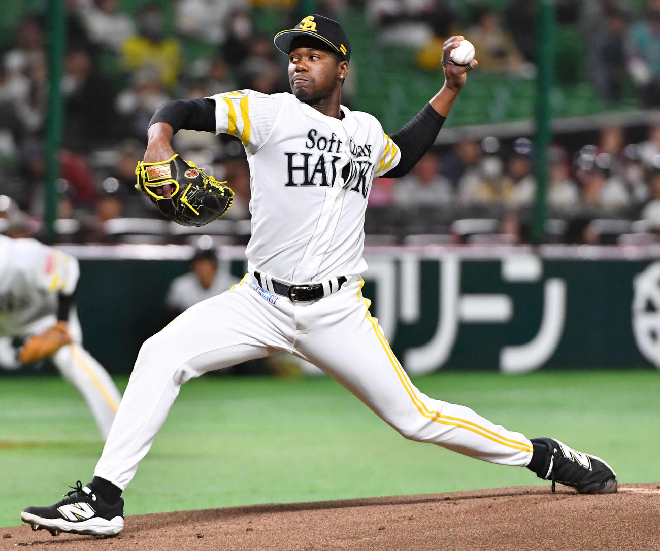 ソフトバンク対楽天　ソフトバンク先発のモイネロ（撮影・岩下翔太）