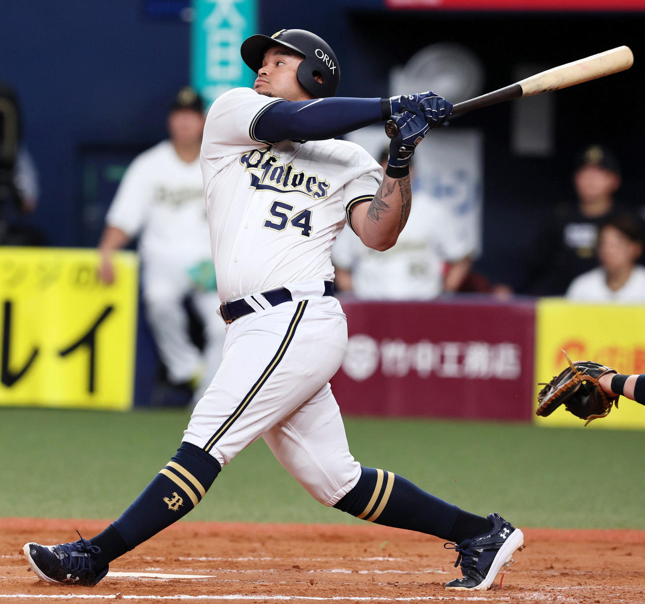 オリックス対西武　8回裏オリックス2死三塁、ディアスは右前適時打を放つ（撮影・加藤哉）