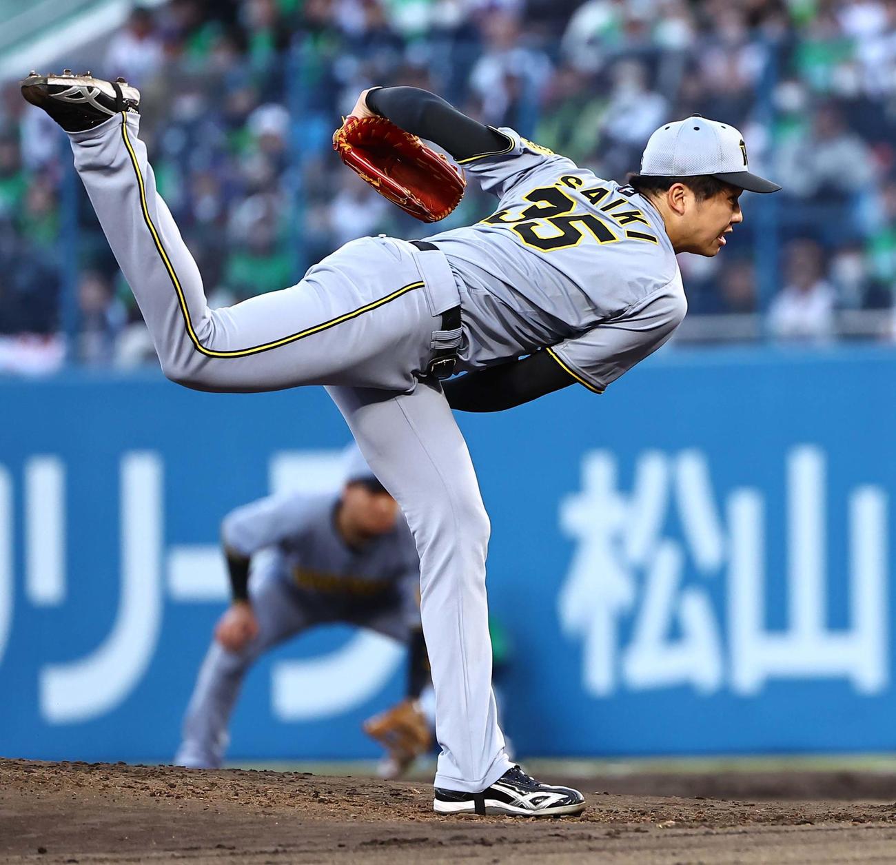 ヤクルト対阪神　阪神先発の才木（撮影・上田博志）