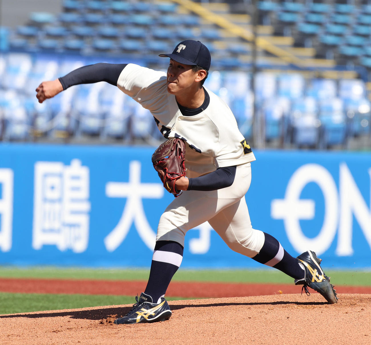 国学院大対東洋大　先発した東洋大・大坪（撮影・柴田隆二）