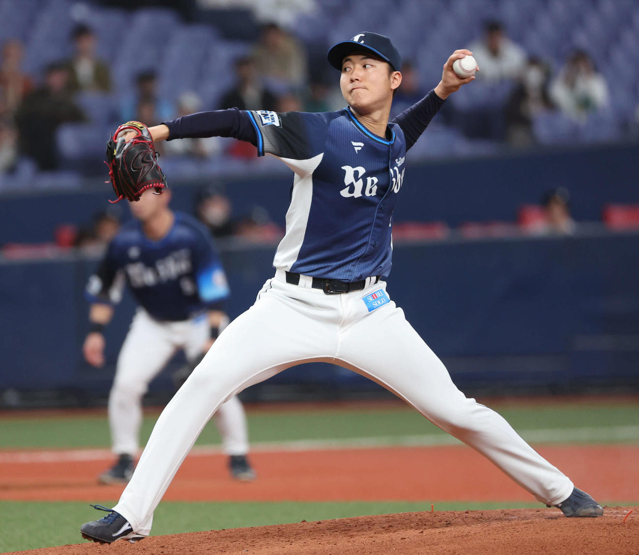 オリックス対西武　西武先発菅井（撮影・西尾就之）
