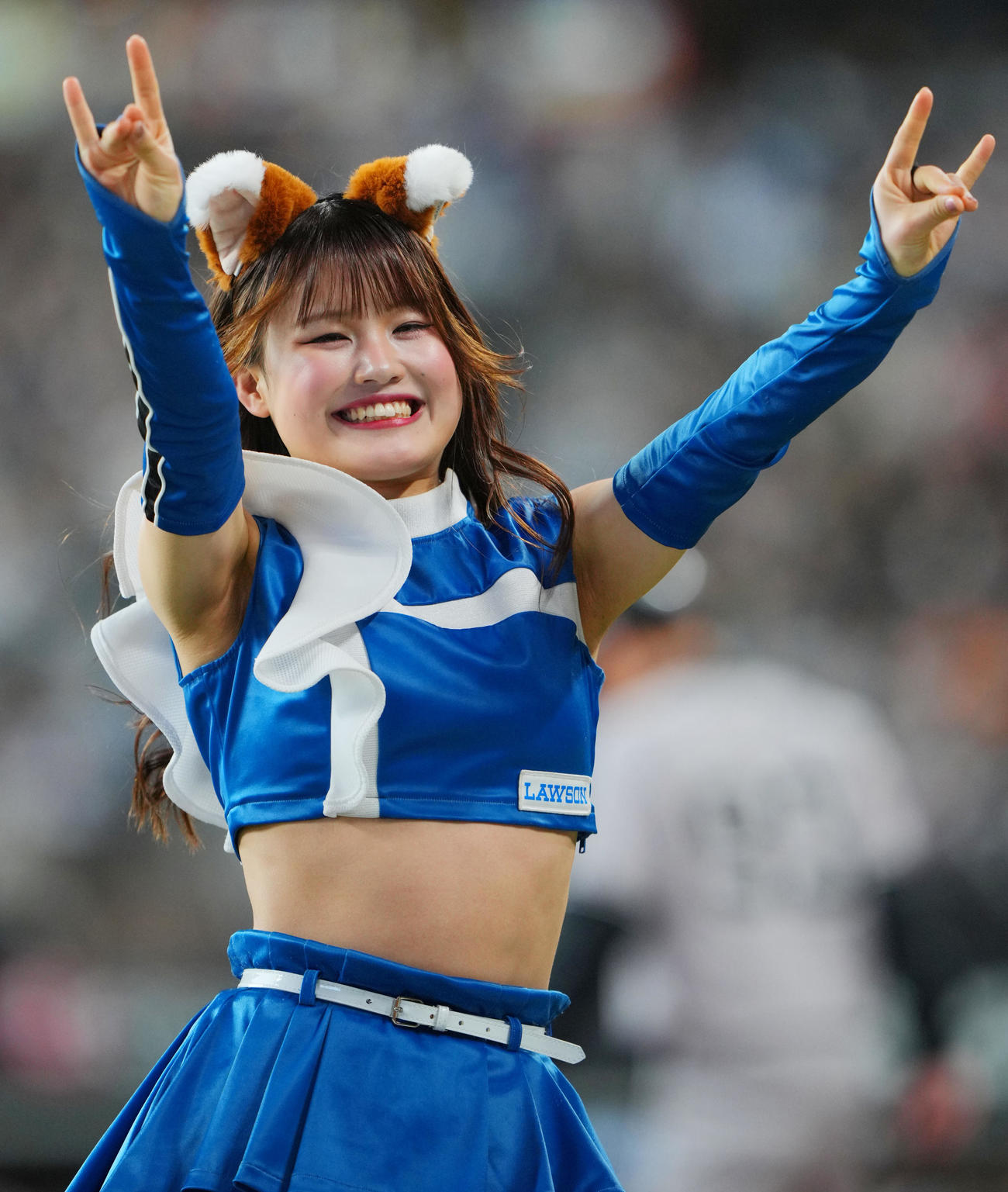 ファイターズガール鈴木志織さん（撮影・垰建太）