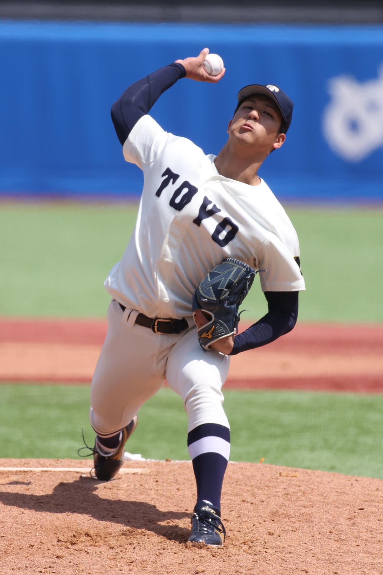 東洋大対国学院大　先発した東洋大・島田（撮影・柴田隆二）